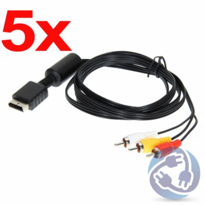 LOTE 5X AV Video Audio RCA Cable Compuesto Cable para Sony Playstation PS1 PS2 PS3 Foto 1 de 4
