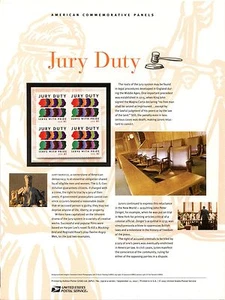 Panel de estampillas conmemorativas #4200 41c Jury Duty USPS #799 - Imagen 1 de 1