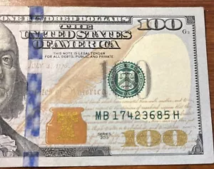 $100 bill Fancy Serial Number Broken Ladder 2013 - Picture 1 of 4