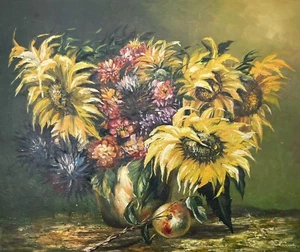 Floral, Original Oil Painting By N. Knox, 60 X 50cm - Picture 1 of 5
