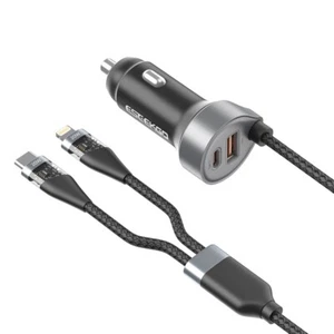 ESEEKGO 85W LED 4-in-1 Fast-Charging Car Charger with 1 trailer 2 charging cable - Picture 1 of 9