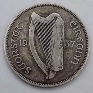 Irland Silber Florin Münze 1937 Zwei Schilling selten Stichtag 150k Auflage - Bild 1 von 2