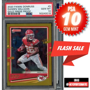 2020 Panini Donruss Damien Williams #5 GOLD PRESS PROOF PSA 10 GEM MINT Chiefs - Picture 1 of 3