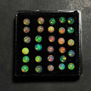 Natural Ethiopian Opal Round Cabochon Loose Gemstone Lot 25 Pcs 4 MM 5 CT - Picture 1 of 5