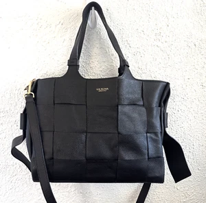 Lia Numa Genuine Leather Made In Italy Womens Large Tote Basket Weave Pattern - Picture 1 of 17