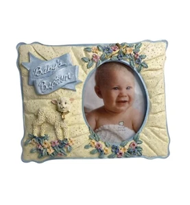 FIGI Bilderrahmen, 3D Keramik, handbemalt Baby Junge’s Taufe - Bild 1 von 9