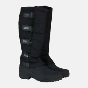 39096 Horze Kid's Polar Thermo Winter Boots - Black NEW - Picture 1 of 3