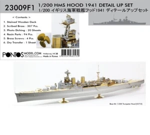 Pontos Models 1/200 HMS Hood 1941 Detail-up Set w/Wooden Deck for Trumpeter kit - Picture 1 of 1