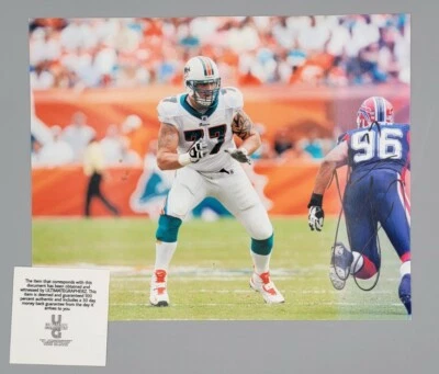 FOTO DE FÚTBOL AMERICANO FIRMADA POR JAKE LONG MIAMI DOLPHINS ESTRELLA 8X10 CERTIFICADO DE AUTENTICIDAD  Foto 1 de 2