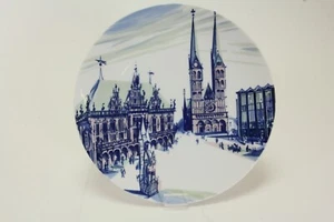 Meissen Porzellan Wandteller Bremen Roland Rathaus Ø26cm 4 Schleifstriche - Picture 1 of 3