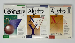 Pro One Multimedia Lot of 3 Math PC Program Geometry Algebra Algebra II Windows - Picture 1 of 16