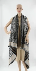 Nuevo accesorio Nordstroms calle reversible leopardo/polvorín serpiente ruana nuevo con etiquetas #R98 - Imagen 1 de 2