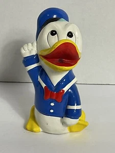 Walt Disney Vintage Donald Duck Piggy Bank With Plug Ceramic 1970’s F1 - Picture 1 of 12