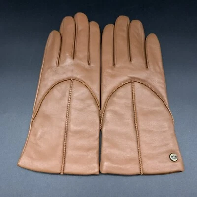 GUANTE DE CUERO UGG PARA MUJER M CONDUCTOR DE LANA DE PALMA FORRADO DE CACHEMIR ~ CASTAÑO Foto 1 de 4