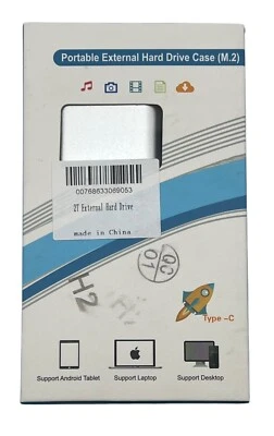 NEW Portable External Hard Drive Case (M.2) 2 TB - H2 SILVER - Image 1 of 4