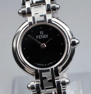 【NEAR MINT】 FENDI Orologi 750L Black Dial Silver Quartz Women's Watch From JAPAN - Picture 1 of 10