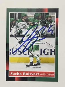 North Dakota Fighting Hawks SACHA BOISVERT signierte Karte Sioux - Bild 1 von 1