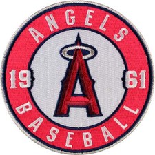 Los Angeles Angels Of Anaheim 1961 Round Sleeve Jersey Logo Patch Baseball MLB