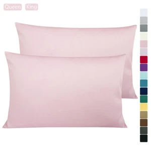 Ultra Soft Silky Cotton Sateen Pillowcases Breathable Pillow Cases Set of 2 - Picture 1 of 61