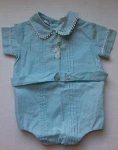 Vintage JC Penny Nana's Pet Boys 0-3 Months One Piece Outfit - Picture 1 of 6