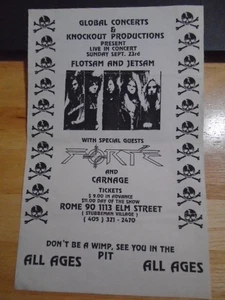 RAR Treibgut & Jetsam Forte Carnage Tour KONZERTFLYER Metal Thrash OK 23.09.1990 - Bild 1 von 1