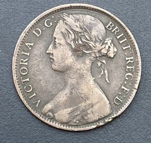 1861 Victoria Penny Copper Victorian Coin Lot E10 - Picture 1 of 2