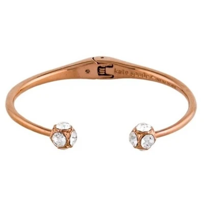 KATE SPADE NEW YORK Crystal Lady Marmalade Hinged Cuff – Rose Gold-Tone Bracelet - Image 1 of 4