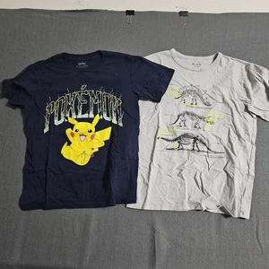 2 Jugend XL Kurzarm T-Shirt Pokemon und Dinosaurier - Bild 1 von 15
