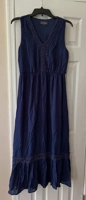 Maxi vestido para mujer Luxology azul marino sin mangas talla 4P Foto 1 de 4