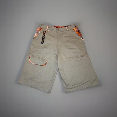 Pantalones Cortos Red Ape RN 56760 Hombres Caqui Cuadros Naranja/Rojo Talla 36 Hechos en India Nuevos con Etiquetas Y2K Foto 1 de 4