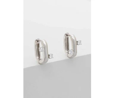 Orecchini donna Guess argento 925 ovali con zirconi JSBE04528JW - Immagine 1 di 3