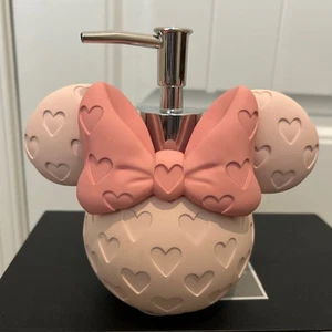 DISNEY MINNIE MOUSE HEAD SHAPE PINK SOAP DISPENSER PUMP New - Picture 1 of 5