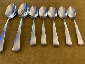 Serving & Soup Spoons Mikasa Tanner Satin Stainless - Picture 1 of 14