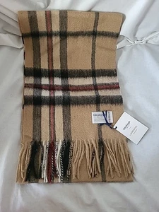 Edinburgh 100% Lambswool Tartan Scarf Large Off Centre Thomson Camel - NWT - Picture 1 of 6