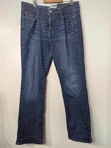 LEVI'S 505 Women's Straight Leg Dark Blue Jeans Size 14M Stretch - Picture 1 of 15