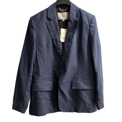 ALC Blazer Womens 10 Blue Arlo Linen Structured Jacket Neutral Capsule - Image 1 of 4