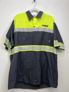 Mens Vintage Work Shirt Red Kap XXL Grey Short Sleeve - Picture 1 of 5