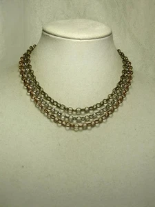COLLAR CADENA CYNTHIA LYNN "TRENDZ" TRICOLOR MEZCLADO METAL COBRE PLATA BRONCE - Imagen 1 de 1