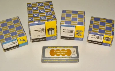 KINDERMANN LOT ~ 16oz Stainless Steel Tank ~ (2) 35mm Film Reels ~ (2) Loaders - Image 1 of 4