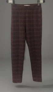 Girls Zara Red Plaid Elastic Waist PullOn Skinny Leg Dress Pants Stretch Size 10 - Picture 1 of 6