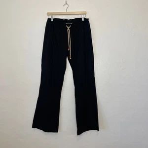 Santiki – Black Cotton Wide Leg Drawstring Pants Size S - Picture 1 of 8