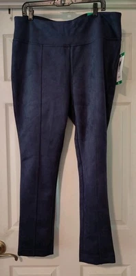 Pantalones para mujer Andrew Marc de tela elástica imitación gamuza (talla XL) azul marino - nuevos con etiquetas Foto 1 de 4