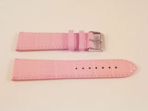 NEW!! QLTY LEATHER PINK CROC WATCH BAND 16MM STRAP S10 - Picture 1 of 1