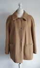 Ladies Vintage Camel Coat Jacket Size Uk 16 Xl  Beige Oversized Pure New Wool