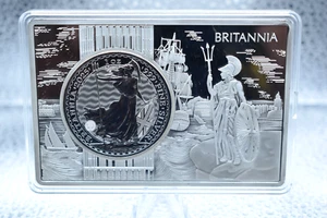 1 Oz Silber 999 BRITANNIA 2025 in 3 Oz Barren eingefasst - Bild 1 von 8