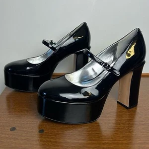 Mix n.6 platform Mary Jane tacco alto 8,5 m pelle verniciata grosso Academia Preppy - Foto 1 di 11