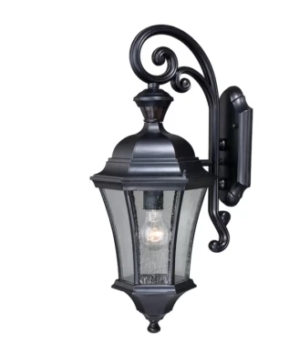 VAXCEL Aberdeen 1-Light 23-in Shiny Black Motion Sensor Outdoor Wall Light - Image 1 of 4