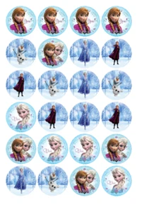 24 Frozen cupcake Toppers, Elsa Icing sheets, cake toppers - Picture 1 of 1