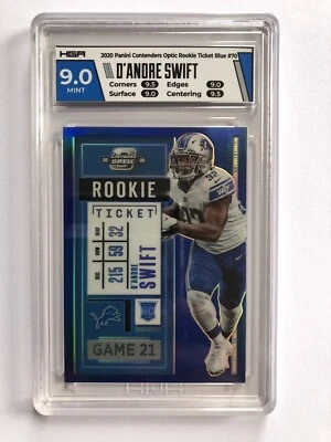 D'ANDRE SWIFT 2020 CONTENDERS OPTIC ROOKIE TICKET BLUE RC #D 21/99 HGA 9 - Image 1 of 2