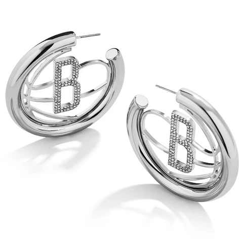 BaubleBar Brooklyn Nets Logo Large Hoop Earrings Cover